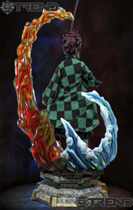 Tanjiro Demon Slayer Ice and Fire 3D Print Model STL