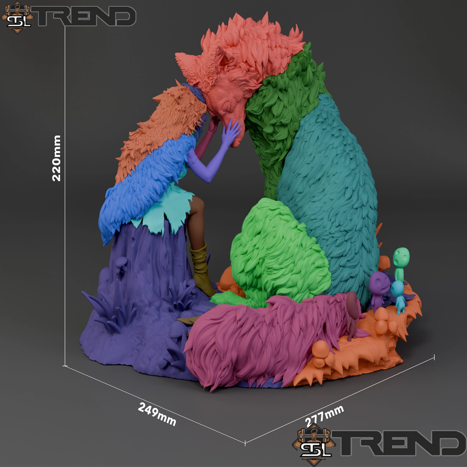 San and Her Wolf STL File