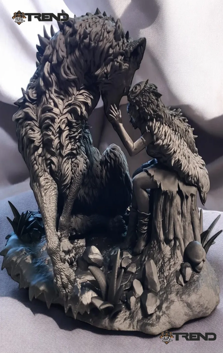 San and Her Wolf STL File